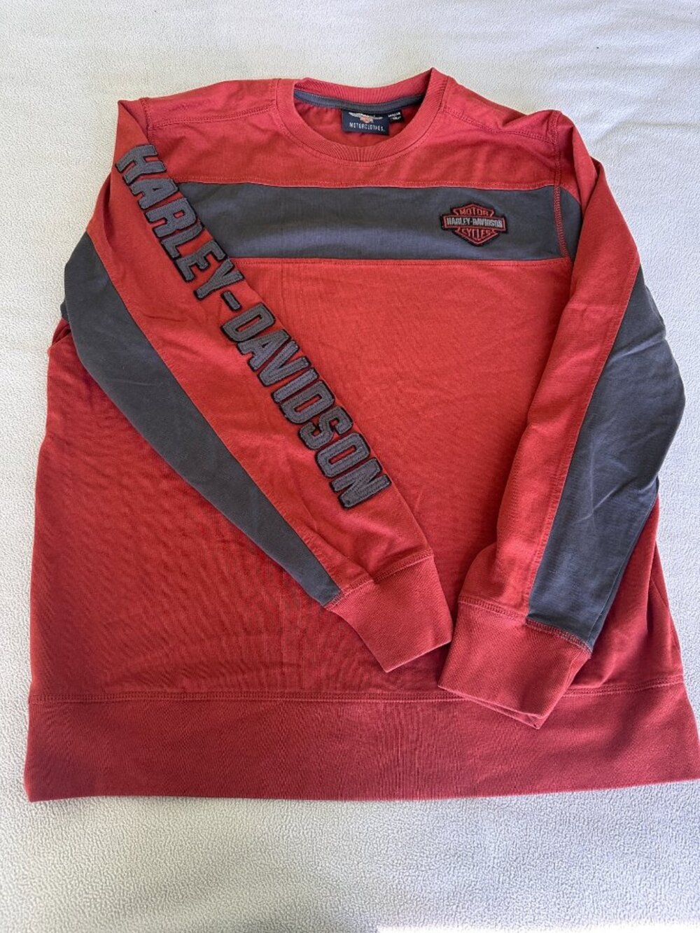 Harley Davidson T Shirt Mens L Copperblock Pullover Spellout Sleeve